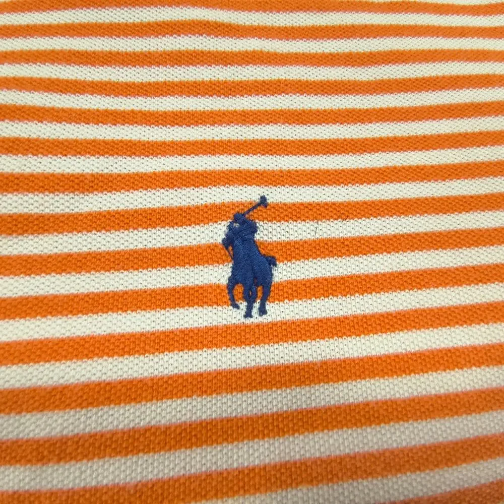 Polo by Ralph Lauren Collared Short Sleeve Polo Shirt Mens Size 4XB Orange White